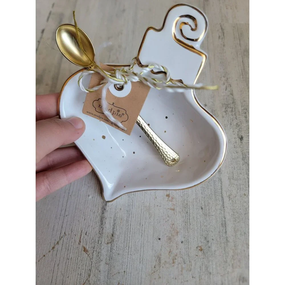 Mud pie ornament shaped trinket dish candy spoon Xmas home decor‎